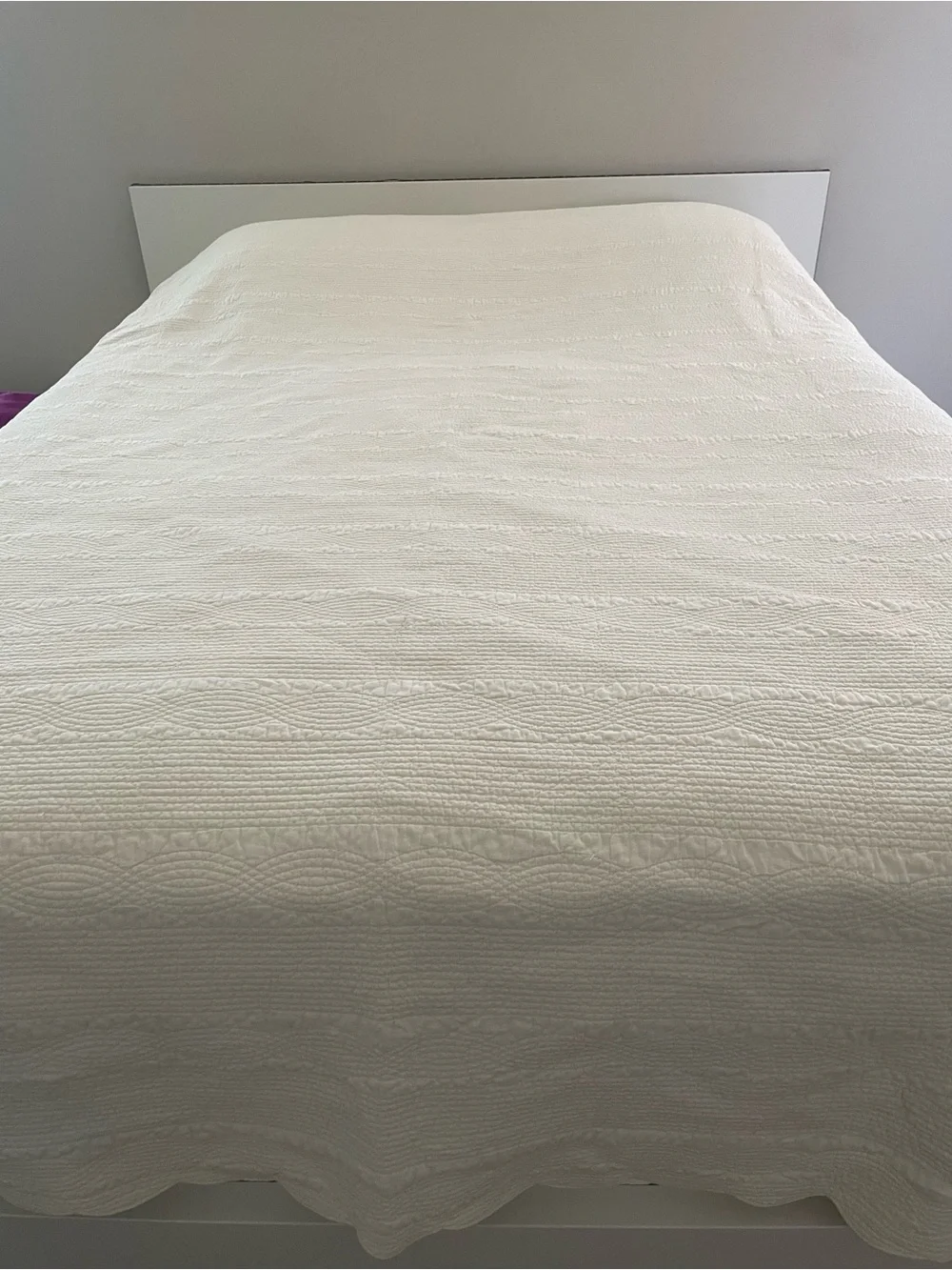 Ralph Lauren King Quilted Coverlet White Cotton 98x108 Bedroom Bedding